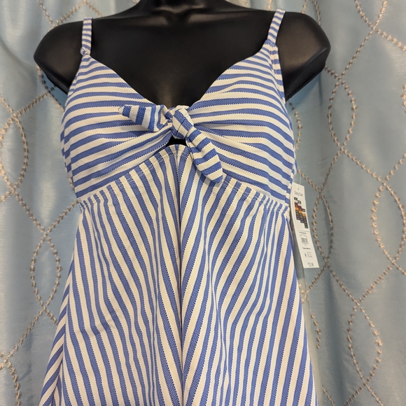 Time and Tru Other - 32. Time and Tru Blue and White Striped Swimsuit
